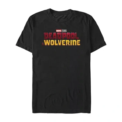 Novelty Mens Short Sleeve Deadpool Graphic T-shirt In Black