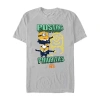 Novelty Mens Short Sleeve Despicable Me 4 Graphic T-shirt In Gray