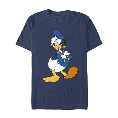 Novelty Mens Short Sleeve Donald Duck Graphic T-shirt In Blue