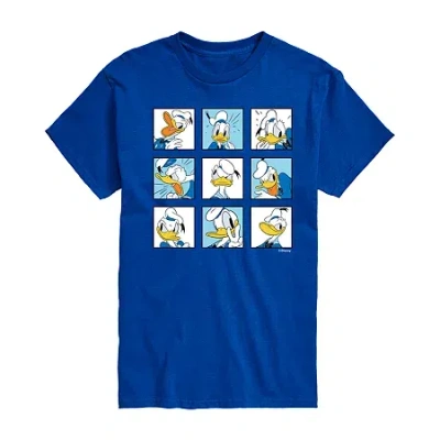 Novelty Mens Short Sleeve Donald Duck Graphic T-shirt In Blue