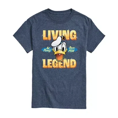 Novelty Mens Short Sleeve Donald Duck Graphic T-shirt In Blue