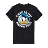 Novelty Mens Short Sleeve Donald Duck This Is My Happy Face Graphic T-shirt In Black
