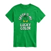 Novelty Mens Short Sleeve Dr. Seuss St. Patrick's Day T-shirt In Green