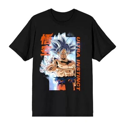 Novelty Mens Short Sleeve Dragon Ball Z Graphic T-shirt In Black