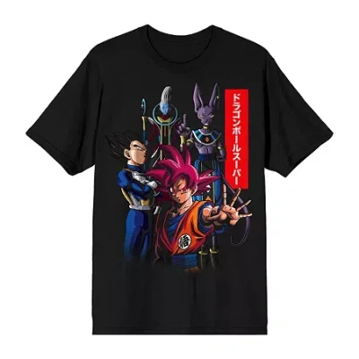 Novelty Mens Short Sleeve Dragon Ball Z Graphic T-shirt In Black