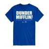 Novelty Mens Short Sleeve Dunder Mifflin Graphic T-shirt In Blue