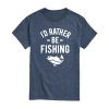 Novelty Mens Short Sleeve Fishing Graphic T-shirt In Blue