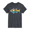 Novelty Mens Short Sleeve Fishing Graphic T-shirt In Gray