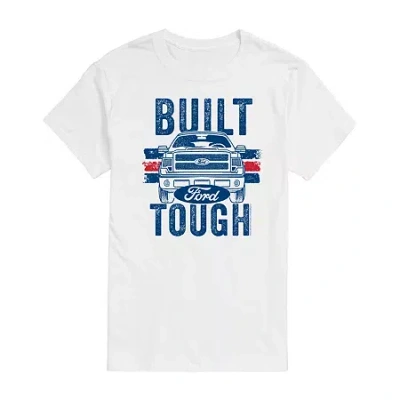Novelty Mens Short Sleeve Ford Built Tough Graphic T-shirt In White