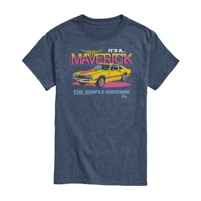 Novelty Mens Short Sleeve Ford Maverick Graphic T-shirt In Blue