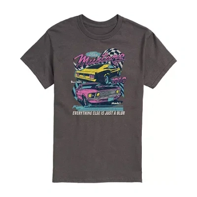 Novelty Mens Short Sleeve Ford Mustang Graphic T-shirt In Black