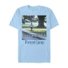 Novelty Mens Short Sleeve Forrest Gump Graphic T-shirt In Blue