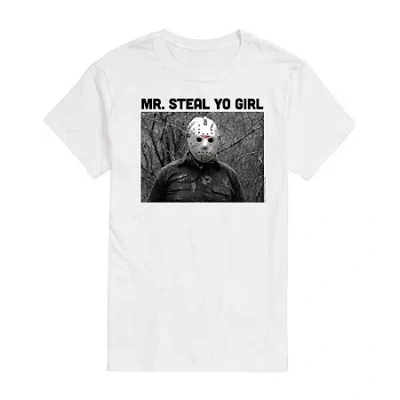 Novelty Mens Short Sleeve Friday The 13th Graphic T-shirt In White