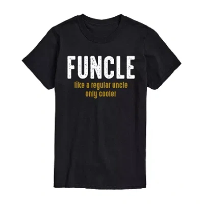 Novelty Mens Short Sleeve Fun Uncle Graphic T-shirt In Black