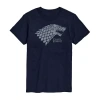 Novelty Mens Short Sleeve Game Of Thrones Graphic T-shirt In Blue