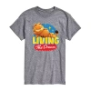 Novelty Mens Short Sleeve Garfield Graphic T-shirt In Gray