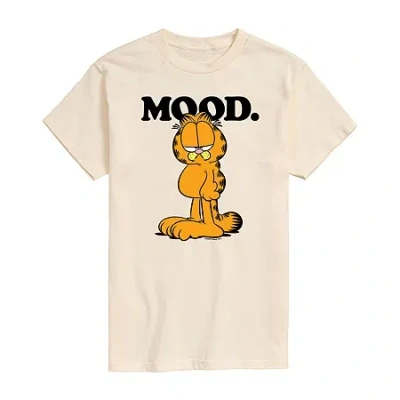 Novelty Mens Short Sleeve Garfield Graphic T-shirt In Sand