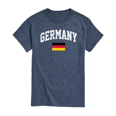 Novelty Mens Short Sleeve Germany Graphic T-shirt In Blue