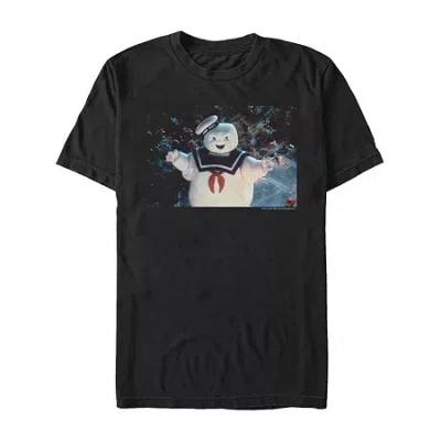 Novelty Mens Short Sleeve Ghostbusters Graphic T-shirt In Black