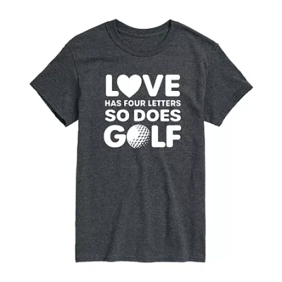 Novelty Mens Short Sleeve Golf Graphic T-shirt In Gray