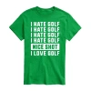 Novelty Mens Short Sleeve Golf Graphic T-shirt In Green