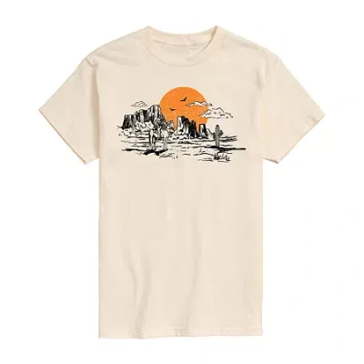 Novelty Mens Short Sleeve Graphic T-shirt In Sand