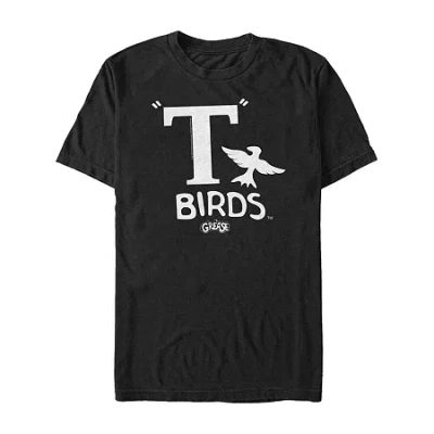 Novelty Mens Short Sleeve Grease Graphic T-shirt In Black