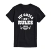 Novelty Mens Short Sleeve Grill Graphic T-shirt In Black