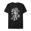 Novelty Mens Short Sleeve Groot Graphic T-shirt In Black