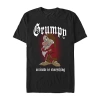 Novelty Mens Short Sleeve Grumpy Graphic T-shirt In Black