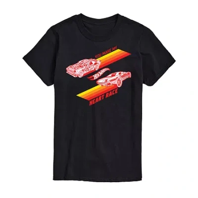 Novelty Mens Short Sleeve Hot Wheels Graphic T-shirt In Black
