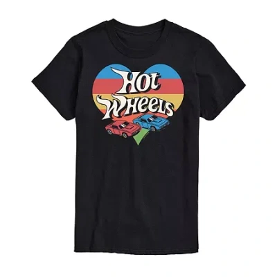 Novelty Mens Short Sleeve Hot Wheels Graphic T-shirt In Black
