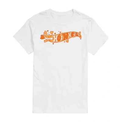 Novelty Mens Short Sleeve Hot Wheels Graphic T-shirt In White