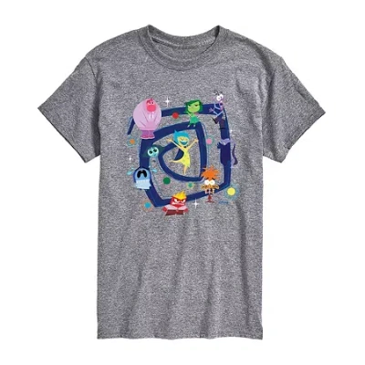 Novelty Mens Short Sleeve Inside Out 2 Graphic T-shirt In Gray
