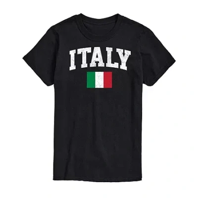 Novelty Mens Short Sleeve Italy Graphic T-shirt In Black
