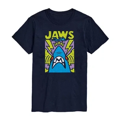 Novelty Mens Short Sleeve Jaws T-shirt In Blue