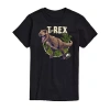 Novelty Mens Short Sleeve Jurassic World Graphic T-shirt In Black