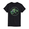 Novelty Mens Short Sleeve Jurassic World Graphic T-shirt In Black