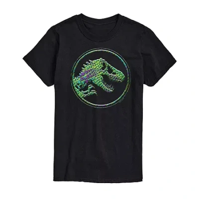 Novelty Mens Short Sleeve Jurassic World Graphic T-shirt In Black