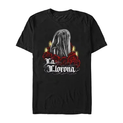 Novelty Mens Short Sleeve La Llorona Graphic T-shirt In Black