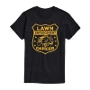 Novelty Mens Short Sleeve Lawn Enforcement Graphic T-shirt In Black