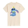 Novelty Mens Short Sleeve Lilo & Stitch Easter Graphic T-shirt In Sand