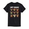 Novelty Mens Short Sleeve Lilo & Stitch Halloween Graphic T-shirt In Black