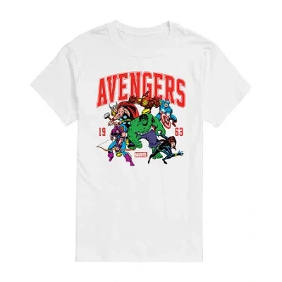 Novelty Mens Short Sleeve Marvel Avengers Graphic T-shirt In White