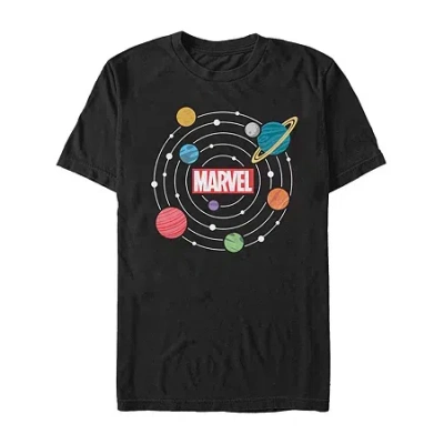 Novelty Mens Short Sleeve Marvel Graphic T-shirt In Black
