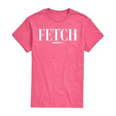 Novelty Mens Short Sleeve Mean Girls Graphic T-shirt In Pink