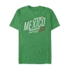 Novelty Mens Short Sleeve Mexico Graphic T-shirt In Green