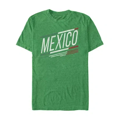 Novelty Mens Short Sleeve Mexico Graphic T-shirt In Green