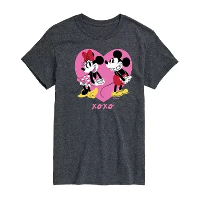 Novelty Mens Short Sleeve Mickey And Friends Graphic T-shirt In Gray