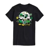 Novelty Mens Short Sleeve Mickey And Friends St. Patrick's Day Graphic T-shirt In Black